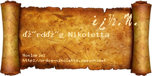 Ördög Nikoletta névjegykártya