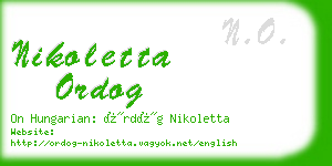 nikoletta ordog business card